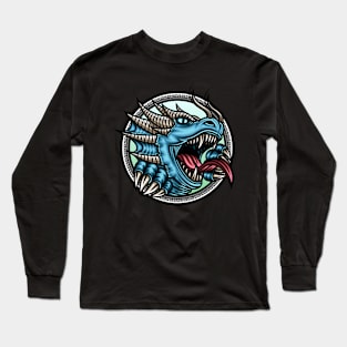 Angry Blue Dragon Long Sleeve T-Shirt